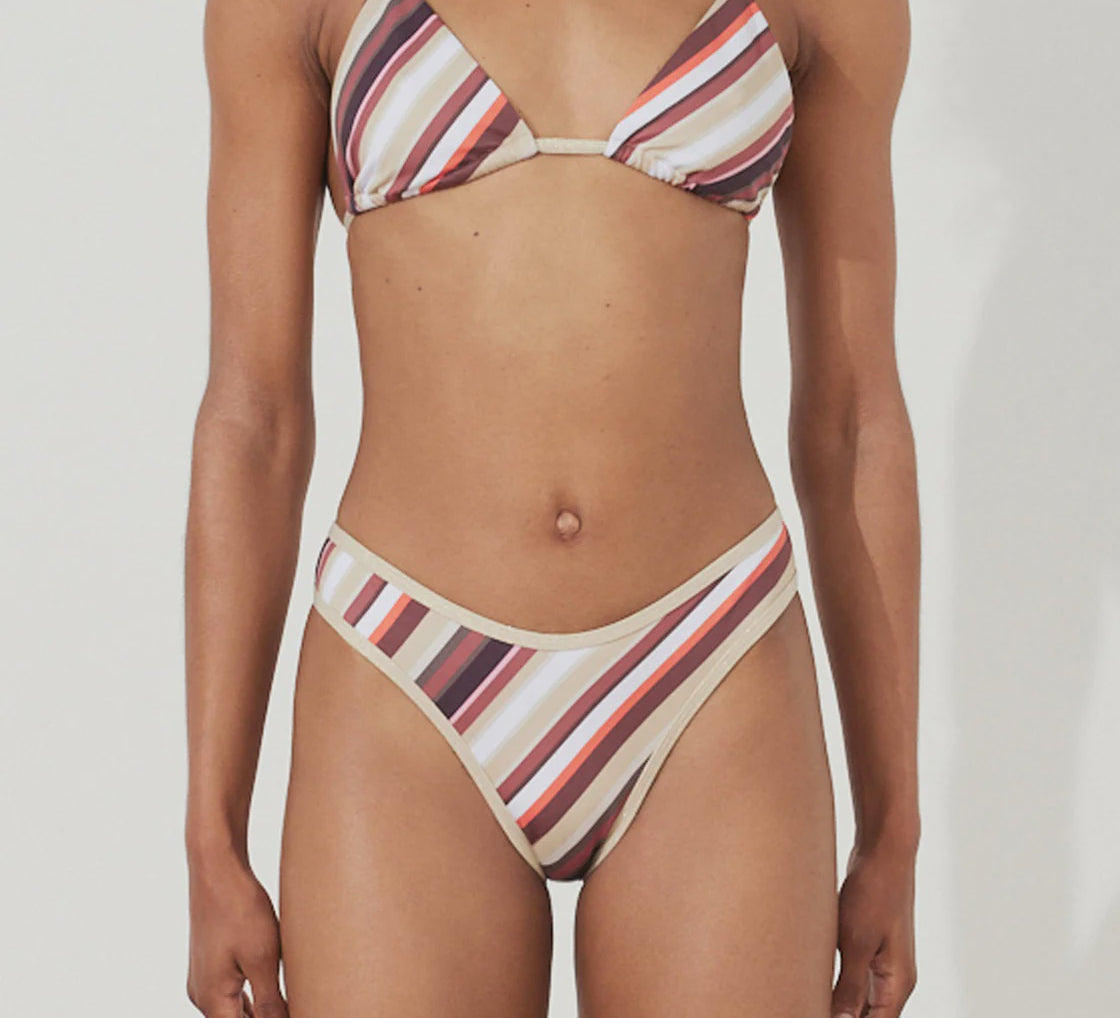Zulu & Zephyr Chilli Stripe Rib Wrap Bralette Bikini Top